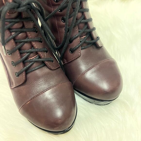 Aldo | Eggplant Platform Heeled Ankle Boots | 8.5  A17 - Picture 4 of 10